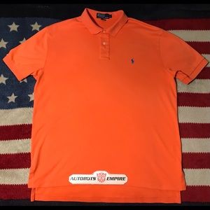 Vintage Ralph Lauren Classic Orange Creamsicle Polo Golf Shirt L p wing stadium
